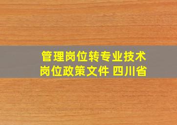 管理岗位转专业技术岗位政策文件 四川省